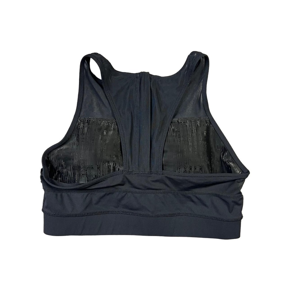 Zyia Sports Bra Black One More Rep Women Mesh Racerback High Neck Athleisure - Picture 7 of 11